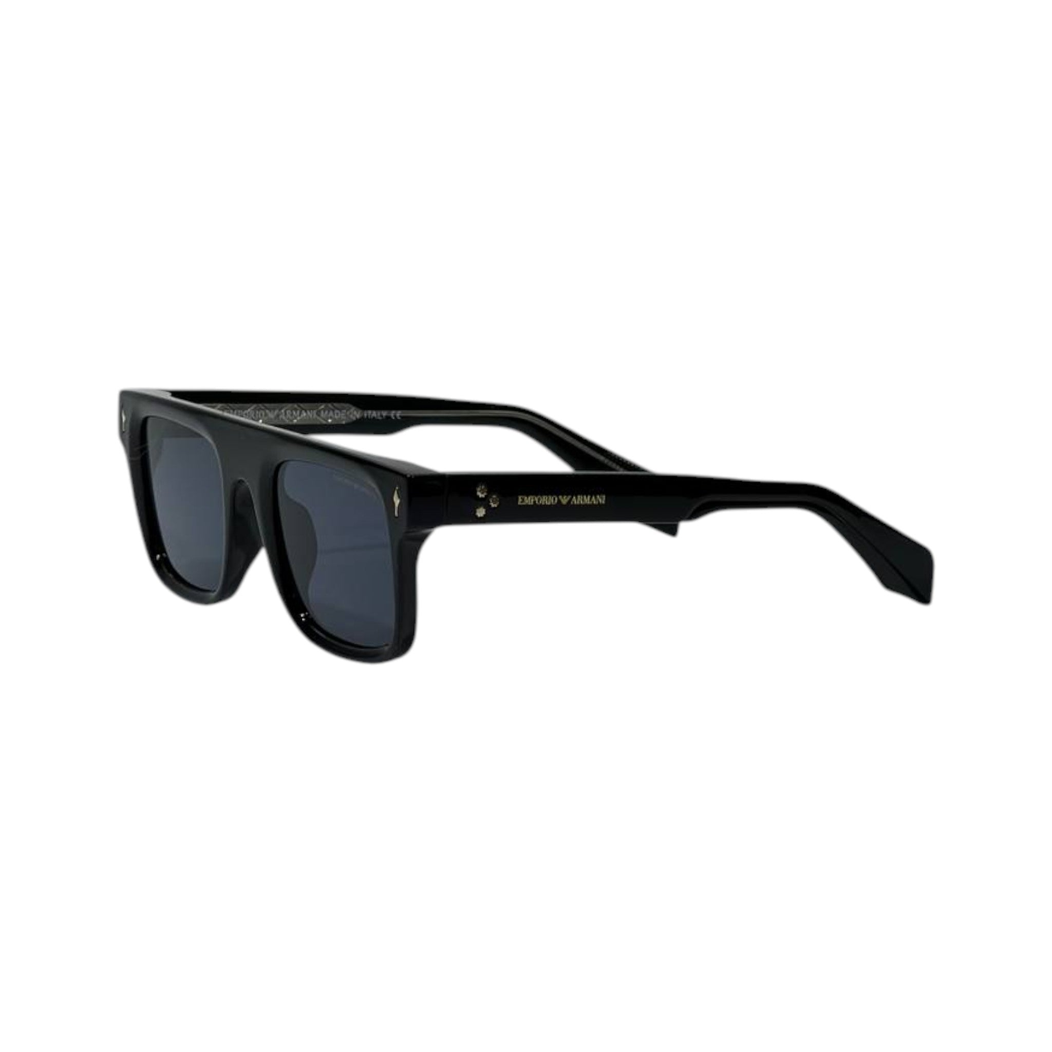 🕶️ Emporio Armani Classic Square Sunglasses – Gloss Black Edition