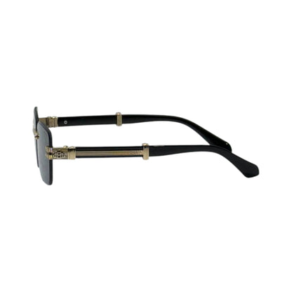 🕶️ Maybach Luxury Rimless Square Sunglasses – Black & Gold Prestige Edition ✨