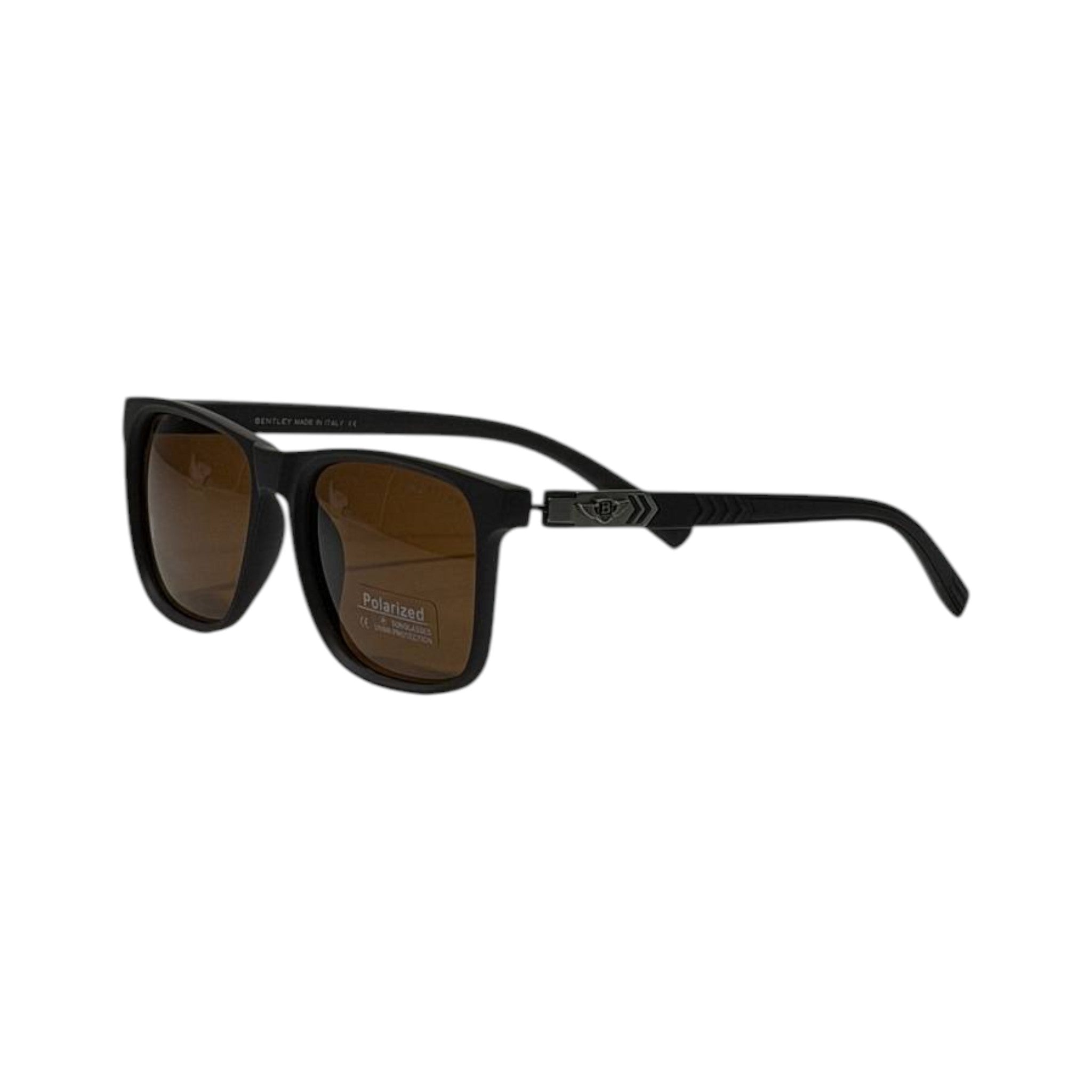 🕶️ Bentley Polarized Square Sunglasses – Black & Amber Luxury Edition ✨