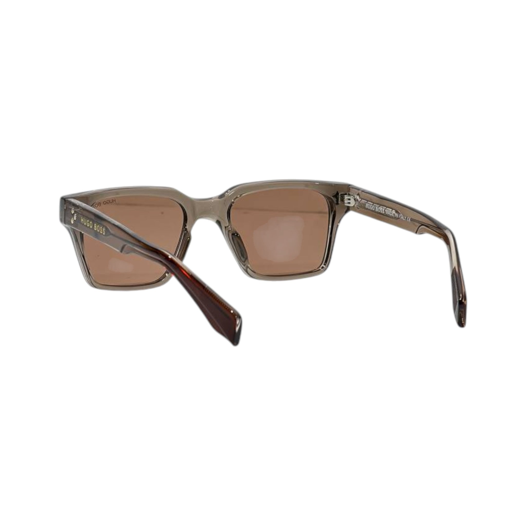 🕶️ Hugo Boss Transparent Square Sunglasses – Smoke Brown Luxury Edition ✨