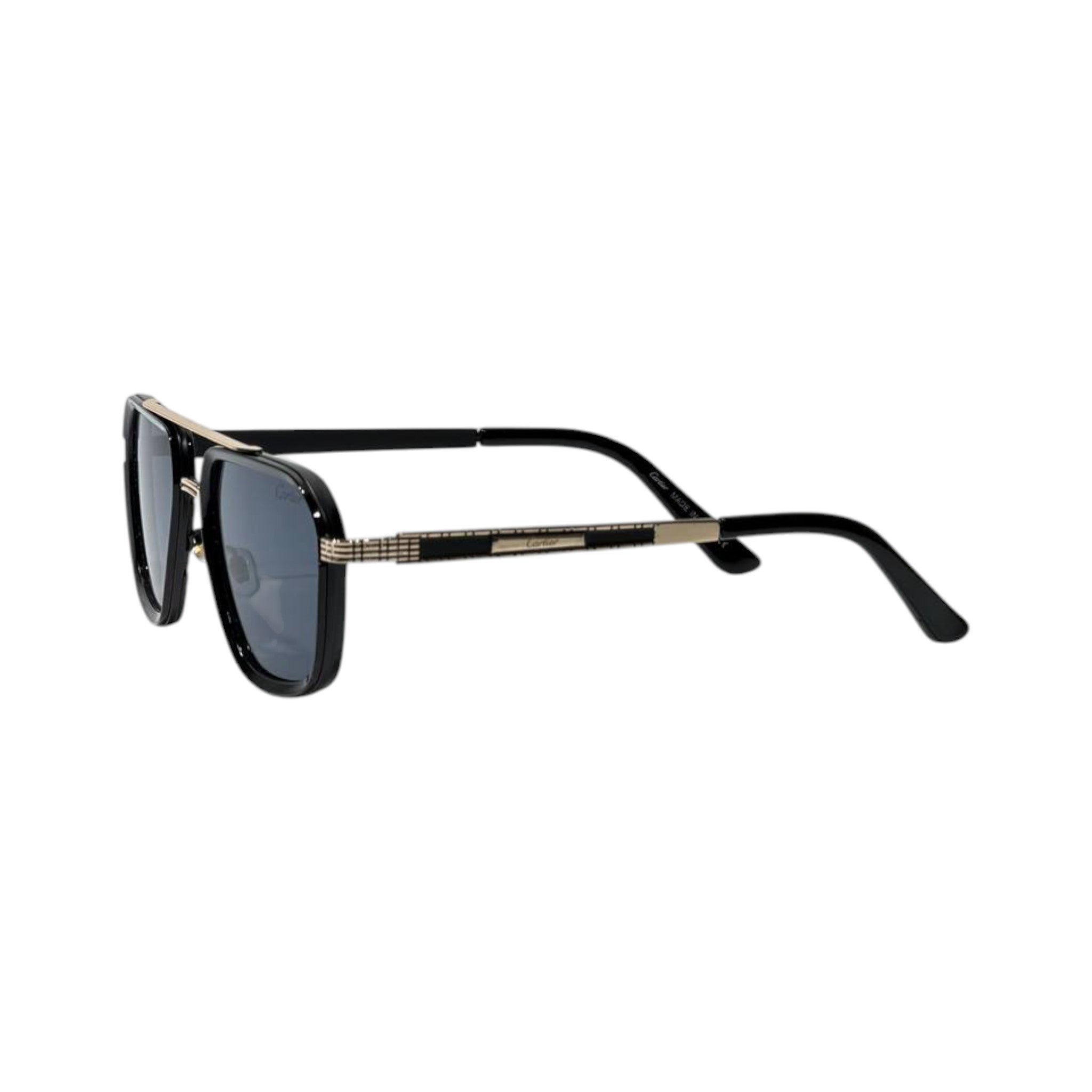 🕶️ Cartier Santos Square Sunglasses – Black & Gold Luxury Edition ✨