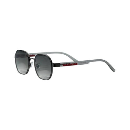 🕶️ Prada Linea Rossa Round Metal Sunglasses – Silver & Black Edition ✨