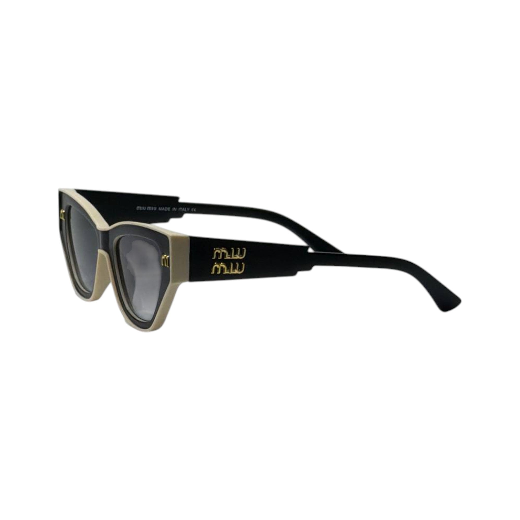 🕶️ Miu Miu Cat-Eye Luxury Sunglasses – Black & Gold Edition ✨