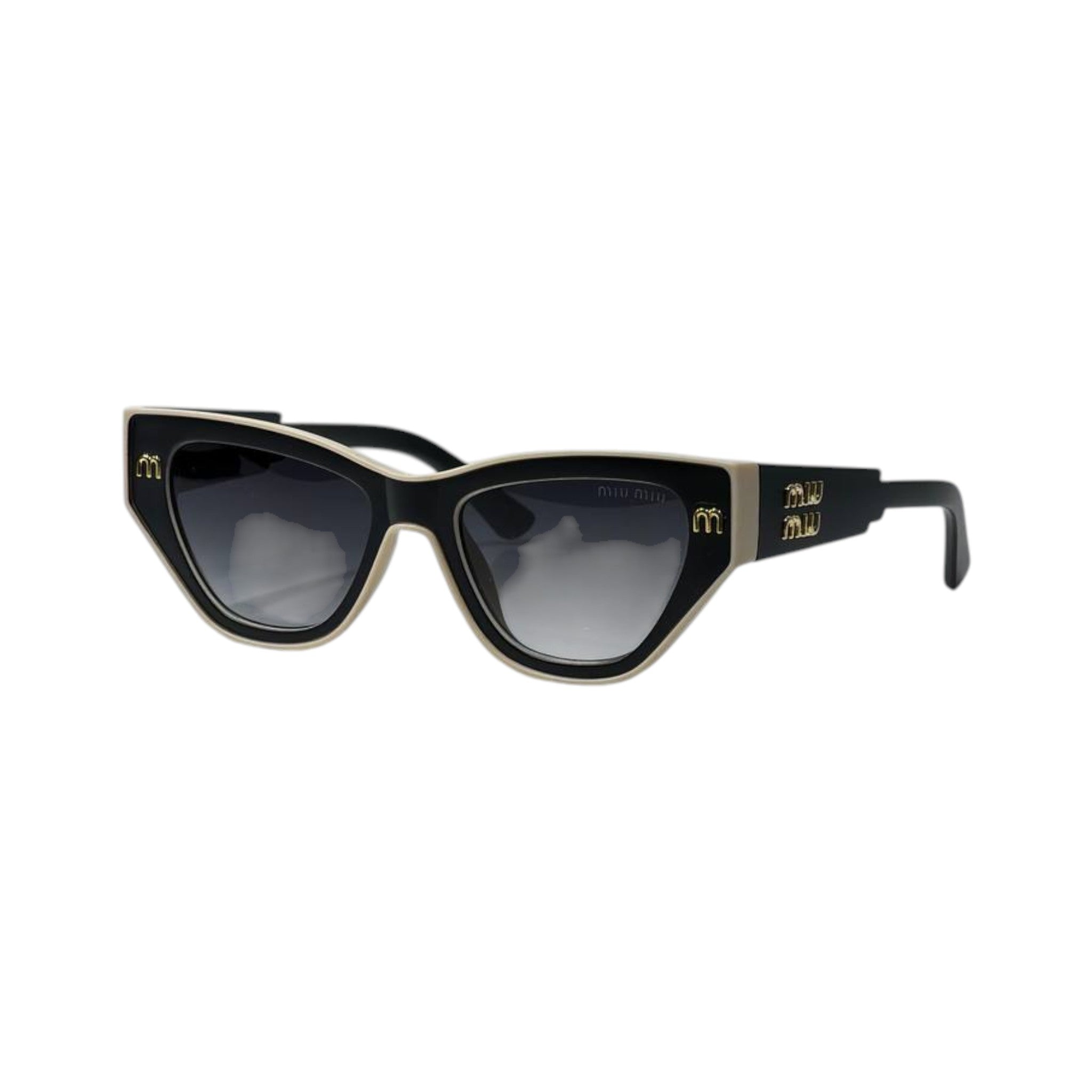 🕶️ Miu Miu Cat-Eye Luxury Sunglasses – Black & Gold Edition ✨