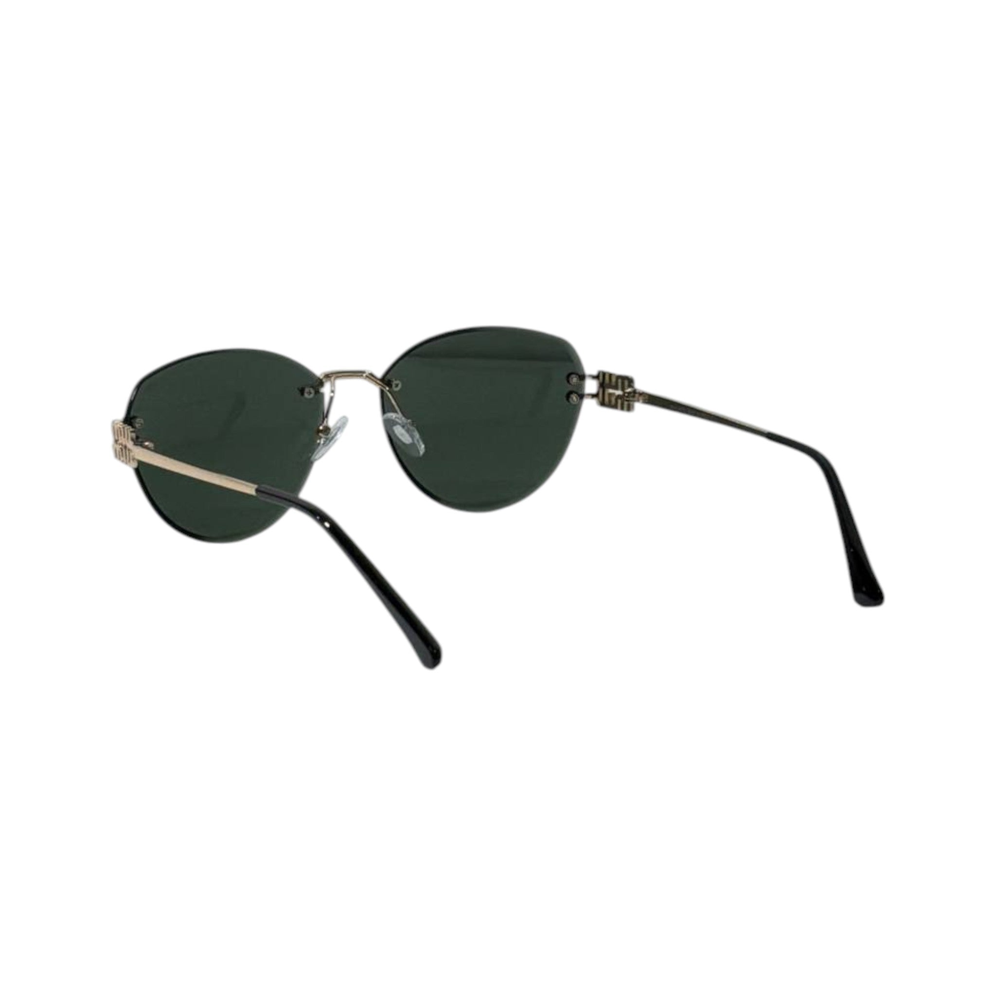 🕶️ Miu Miu Rimless Green Lens Sunglasses – Luxury Gold Edition ✨