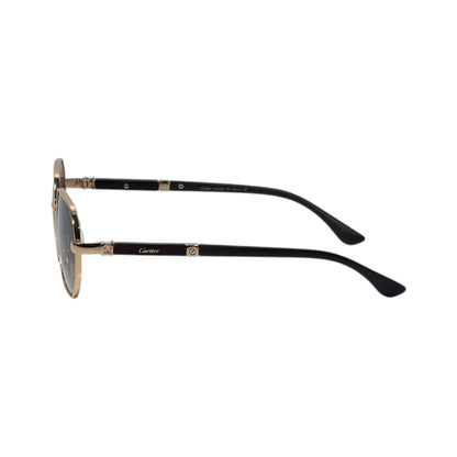 🕶️ Cartier Geometric Luxury Sunglasses – Gold & Brown Gradient Edition ✨
