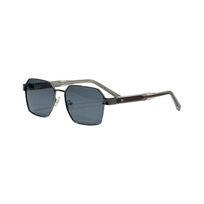 🕶️ Tommy Hilfiger Geometric Metal Sunglasses – Gunmetal Edition ✨