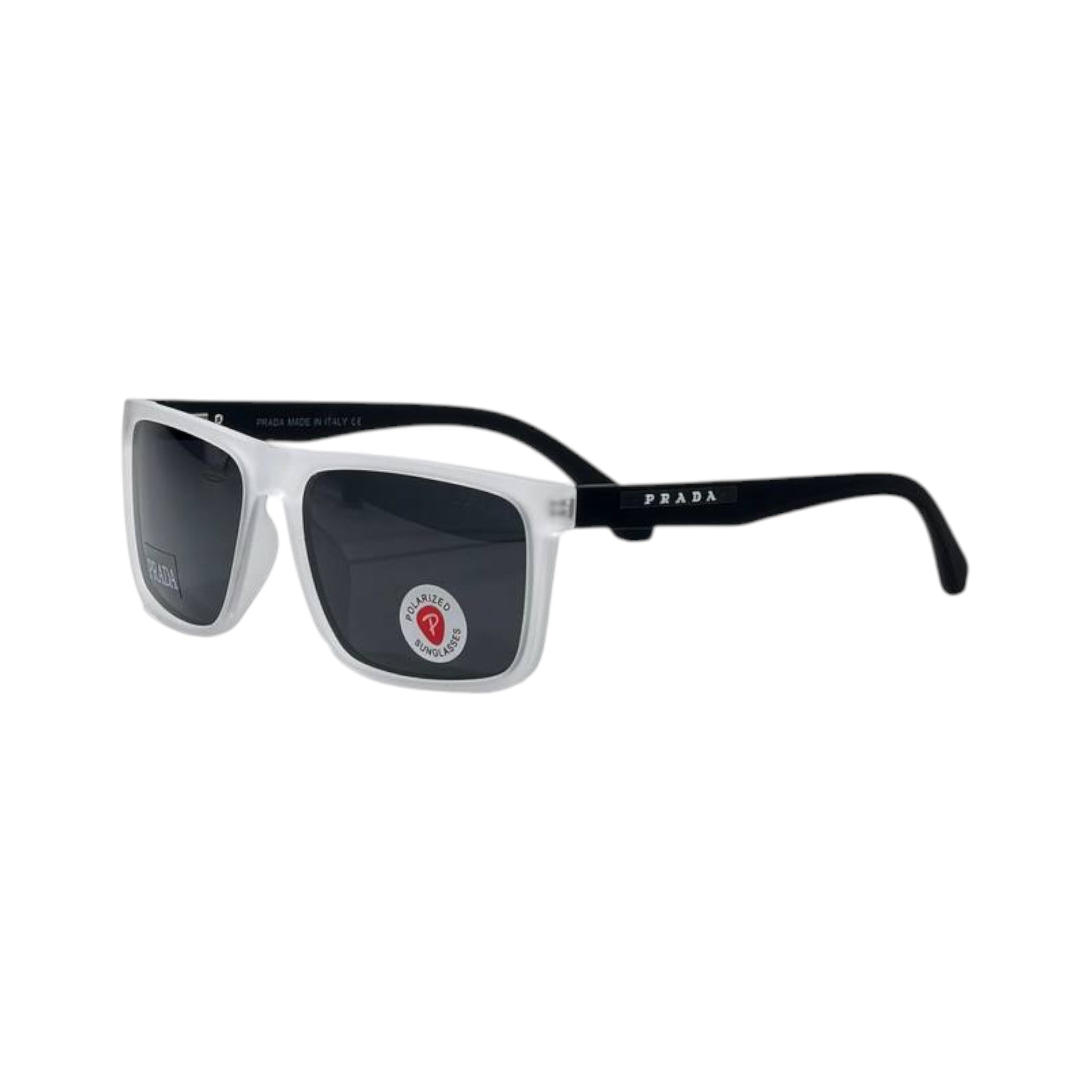 🕶️ Prada Polarized White Frame Sunglasses | Modern Luxury Square Eyewear ✨