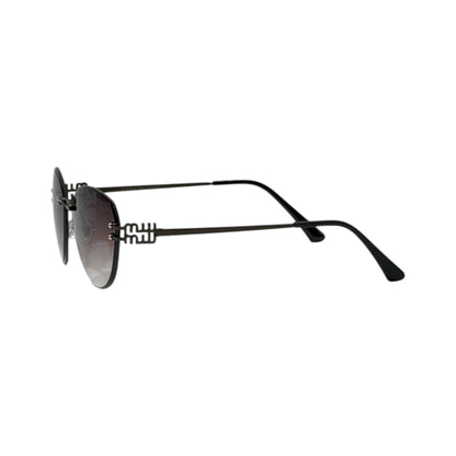 Miu Miu Noir Rimless Aviator Sunglasses