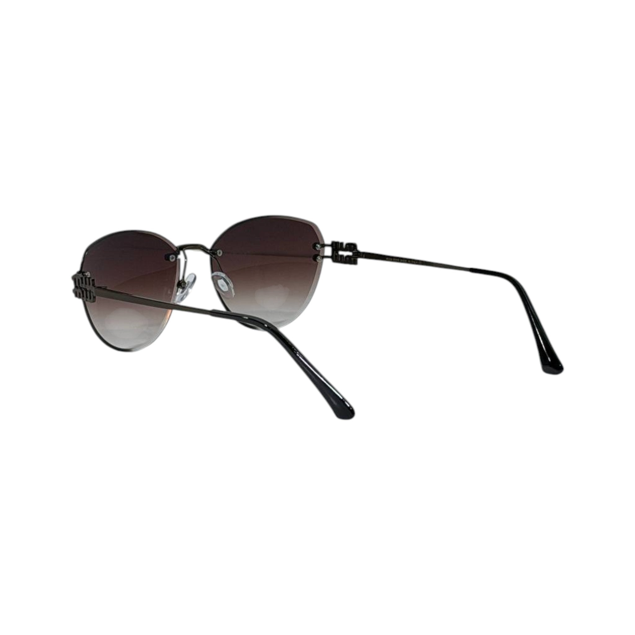 Miu Miu Noir Rimless Aviator Sunglasses