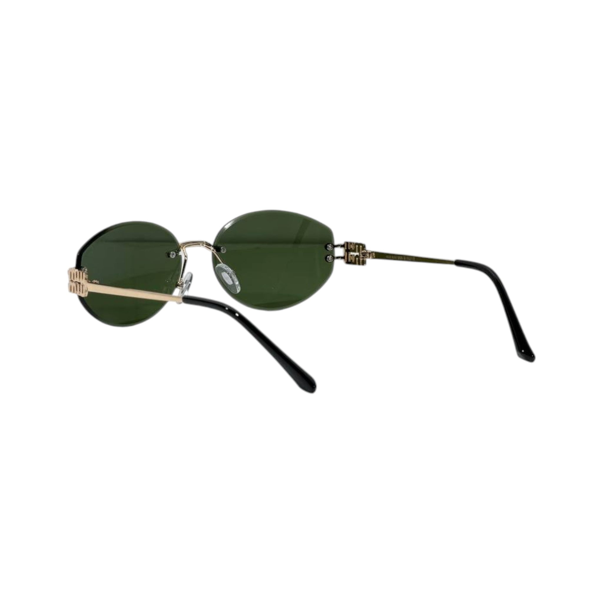 🕶️ Miu Miu Rimless Green Lens Sunglasses – Luxury Designer Eyewear