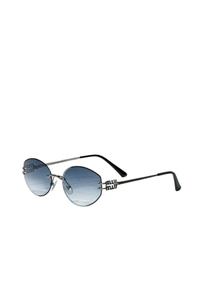 🕶️ Miu Miu Rimless Round Sunglasses – Minimalist Luxury & Modern Elegance ✨💙