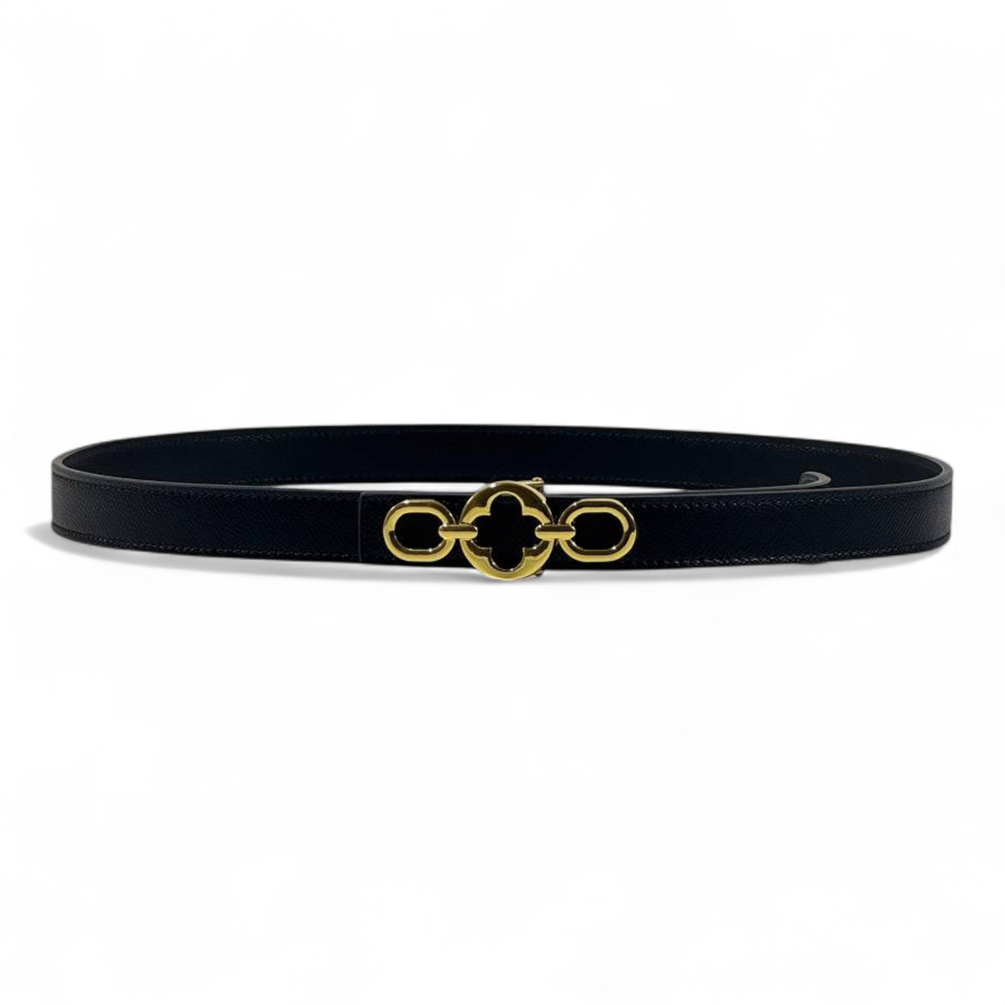 🖤✨ Louis Vuitton Black Leather Belt with Iconic Gold Buckle 👑💎