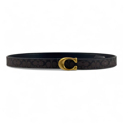 🖤✨ Coach Signature Canvas Belt with Gold “C” Buckle – 110cm 👑💎