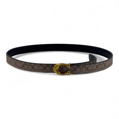 🖤✨ Coach Signature Canvas Belt with Gold “C” Buckle – 115cm 👑💎