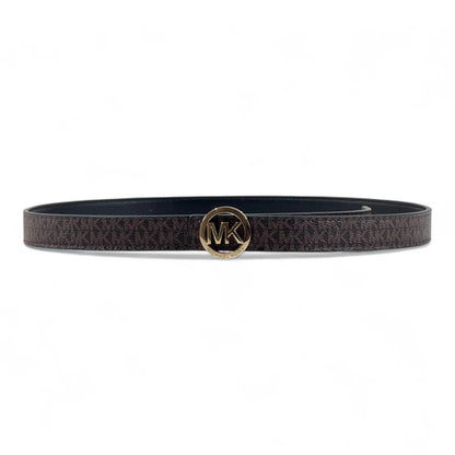 🖤✨ Michael Kors Signature Belt with Gold MK Logo Buckle – 110cm 👑💎