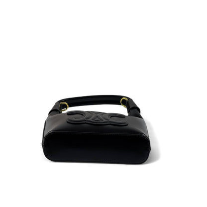 🖤✨ Celine Ava Triomphe Black Leather Shoulder Bag with Embossed Logo 👑💎