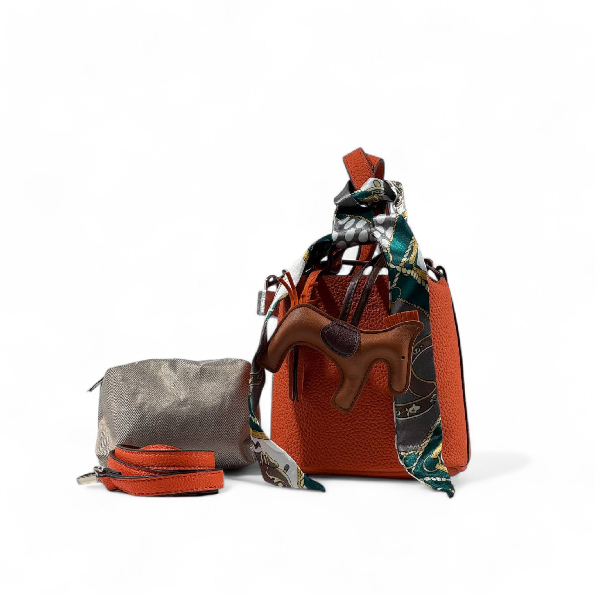 Hermès Picotin-Inspired Tote in Orange with Full Set – Twilly, Rodeo Charm & Pouch