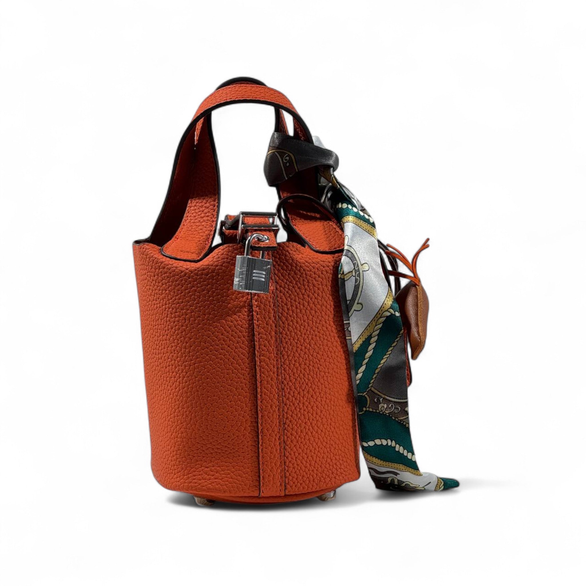 Hermès Picotin-Inspired Tote in Orange with Full Set – Twilly, Rodeo Charm & Pouch