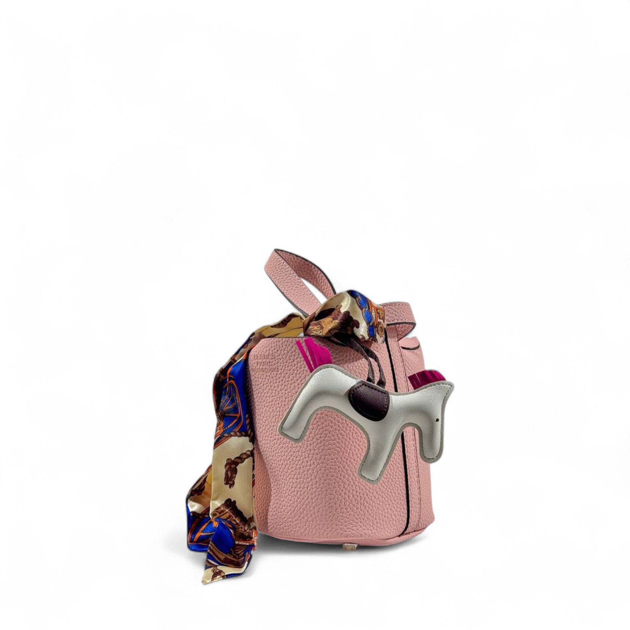 Hermès Picotin-Inspired Tote in Baby Pink with Full Set – Twilly, Rodeo Charm & Pouch
