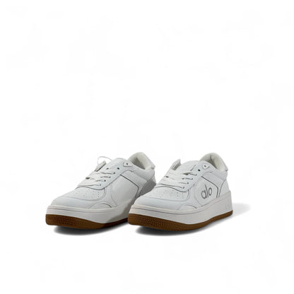 Alo White Leather Sneakers 👟✨ Unisex with Gum Sole