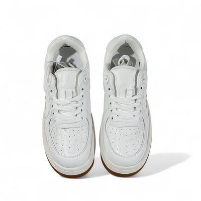 Alo White Leather Sneakers – Unisex with Gum Sole