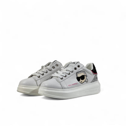 ✨ Karl Lagerfeld Glitter Icon Sneakers – White & Silver Spark Edition ✨