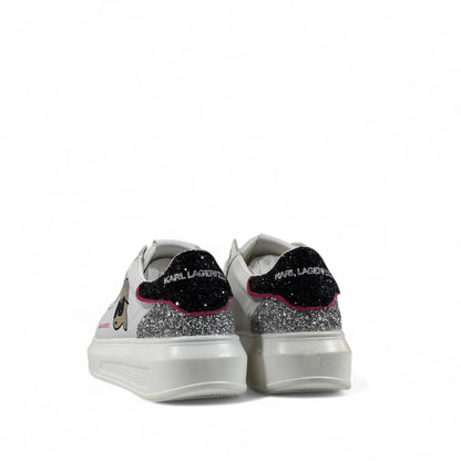 ✨ Karl Lagerfeld Glitter Icon Sneakers – White & Silver Spark Edition ✨