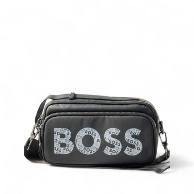 BOSS Graphic Logo Black Crossbody Bag – Bold & Compact Streetwear