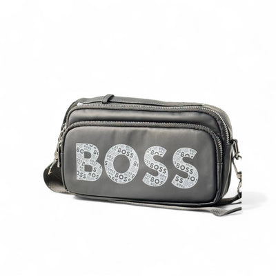 BOSS Graphic Logo Black Crossbody Bag – Bold & Compact Streetwear