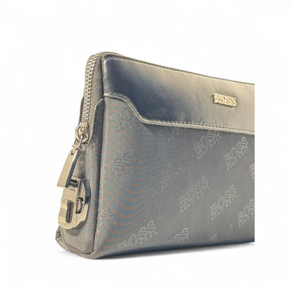 BOSS Embossed Signature Zip Wallet – Luxe Leather Finish 🖤💼