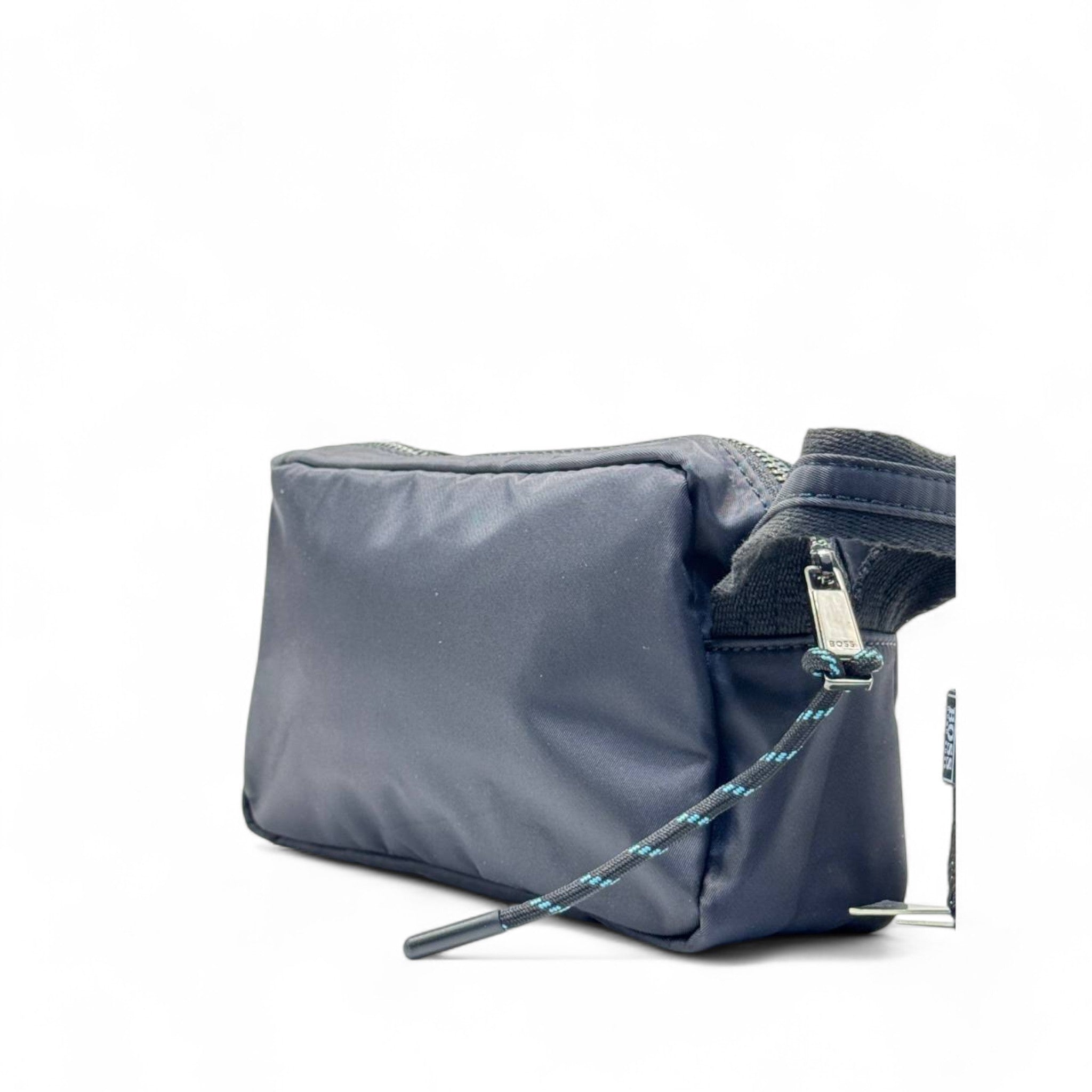 BOSS Navy Embroidered Pouch Bag – Sporty Elegance 💙🖤