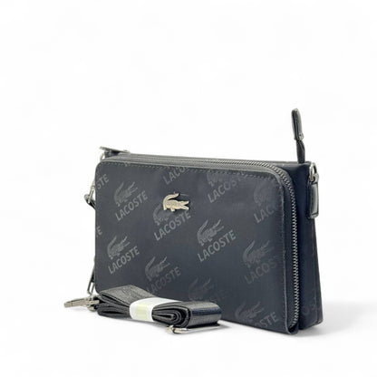 Lacoste Signature Black Clutch Crossbody – Sleek & Versatile 🐊🖤