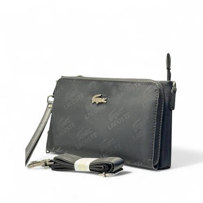 Lacoste Signature Black Clutch Crossbody – Sleek & Versatile 🐊🖤