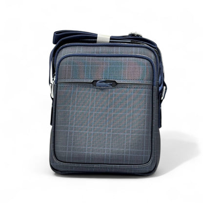 Lacoste Urban Plaid Crossbody Bag – Blue Checkered Design 🐊📦