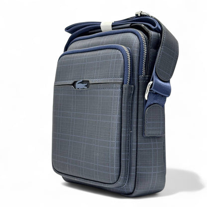 Lacoste Urban Plaid Crossbody Bag – Blue Checkered Design 🐊📦