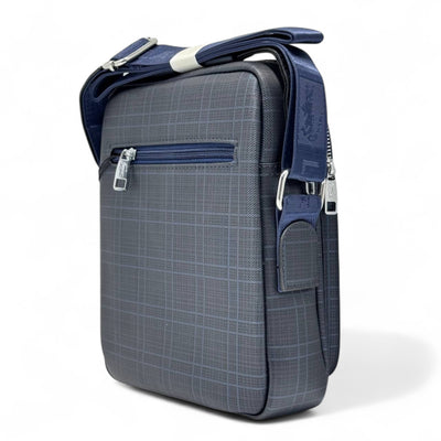 Lacoste Urban Plaid Crossbody Bag – Blue Checkered Design