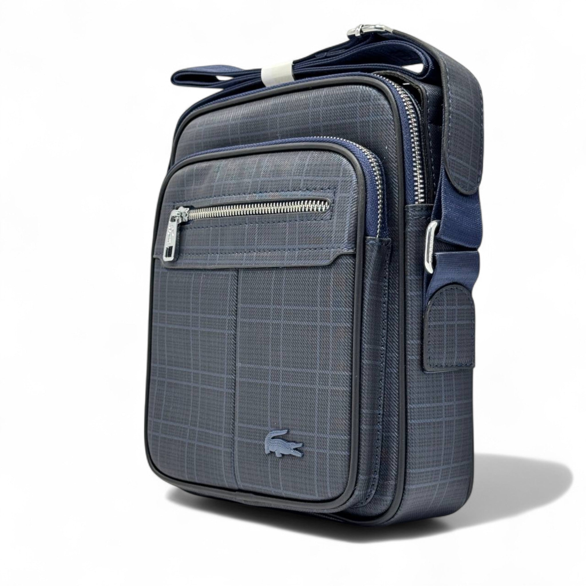 Lacoste Grid Check Crossbody Bag – Sleek & Structured Style 🐊💼