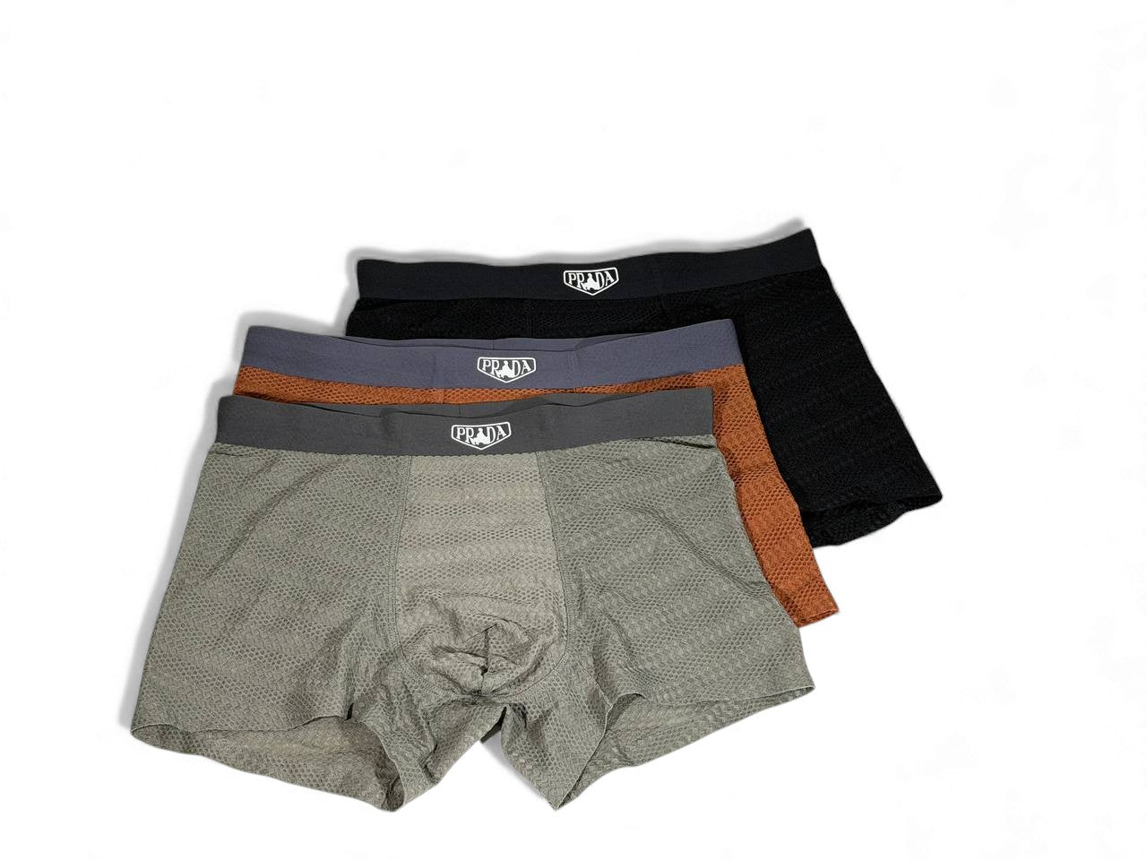 ✨Prada Inspired Breathable Men's Boxer Set – 3 Premium Pieces