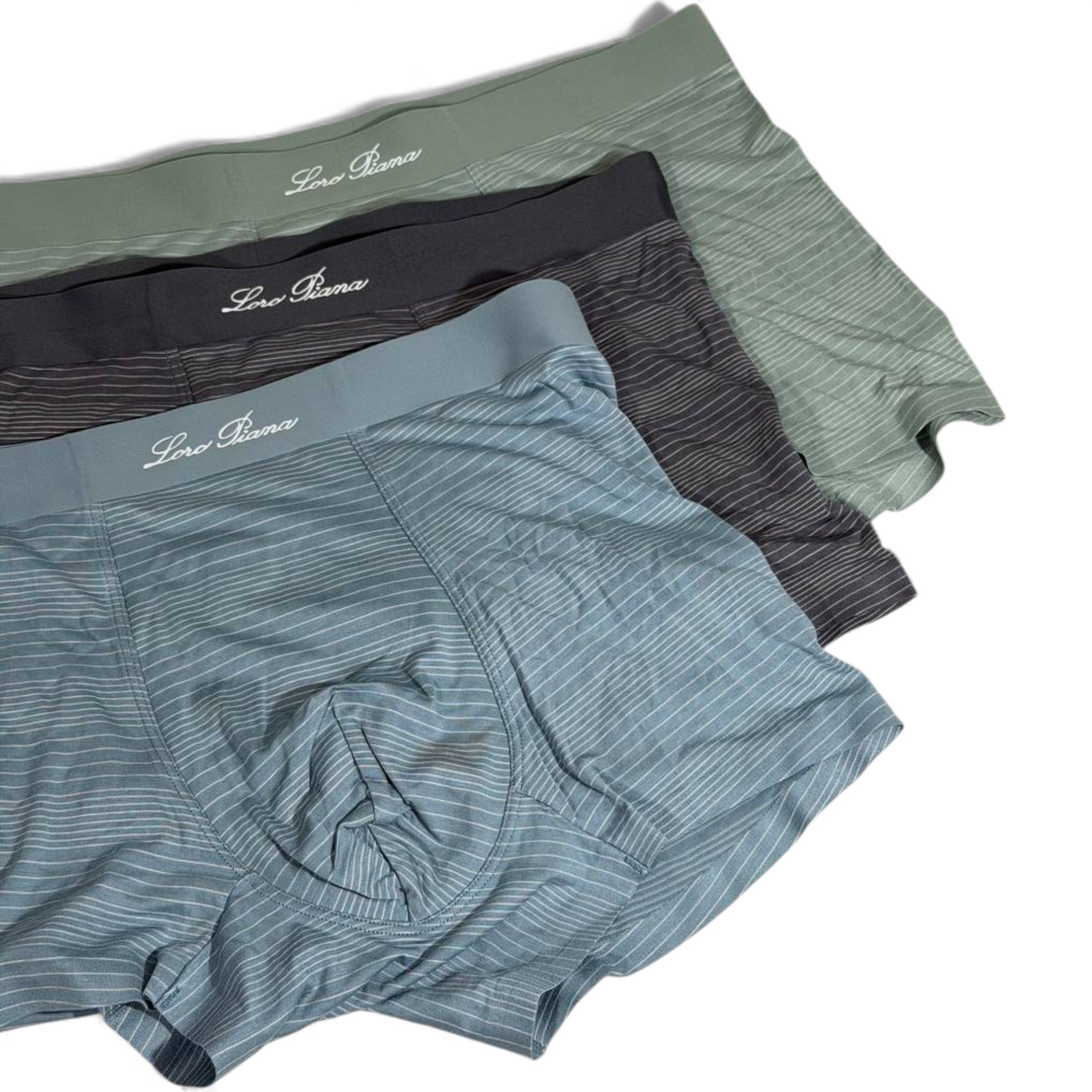 Loro Piana Inspired Premium Striped Men's Boxer Set – 3 Elegant Pieces