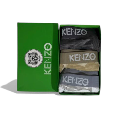 Kenzo Inspired Camo Men's Boxer Set – 3 Premium Pieces