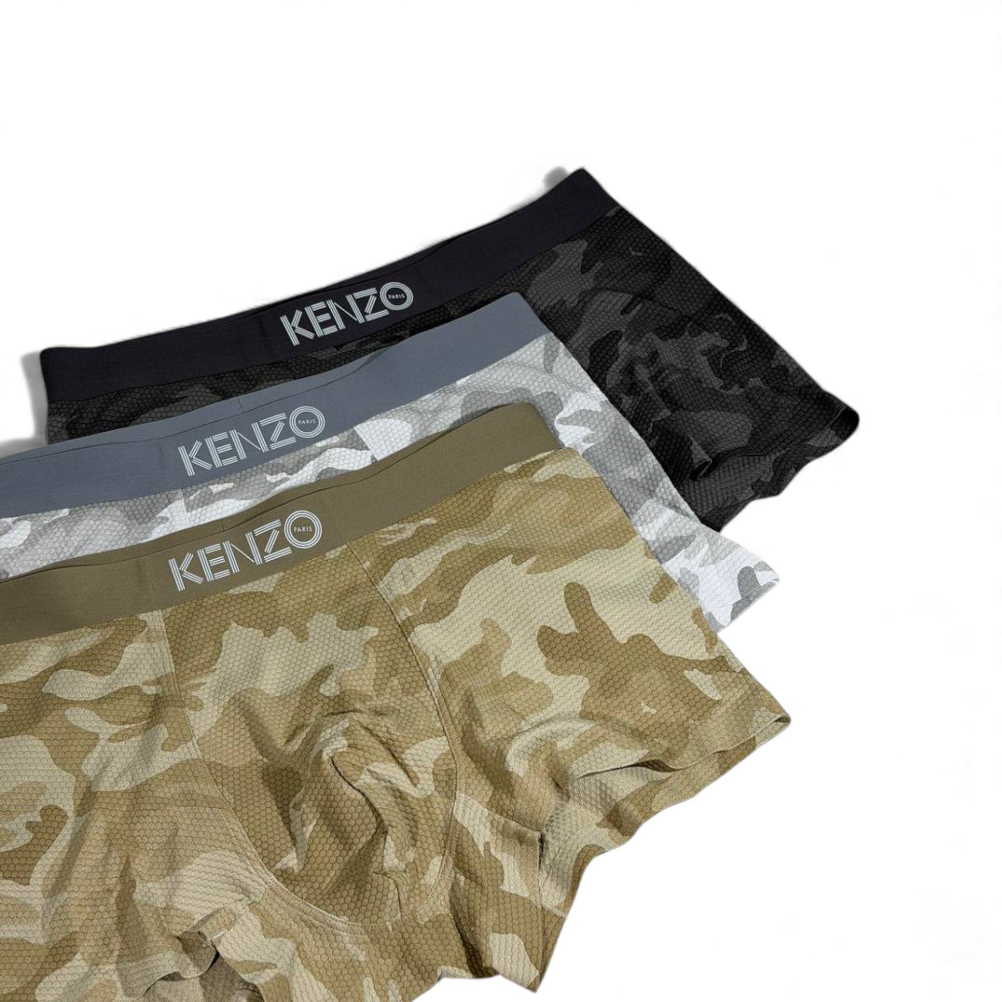 Kenzo Inspired Camo Men's Boxer Set – 3 Premium Pieces
