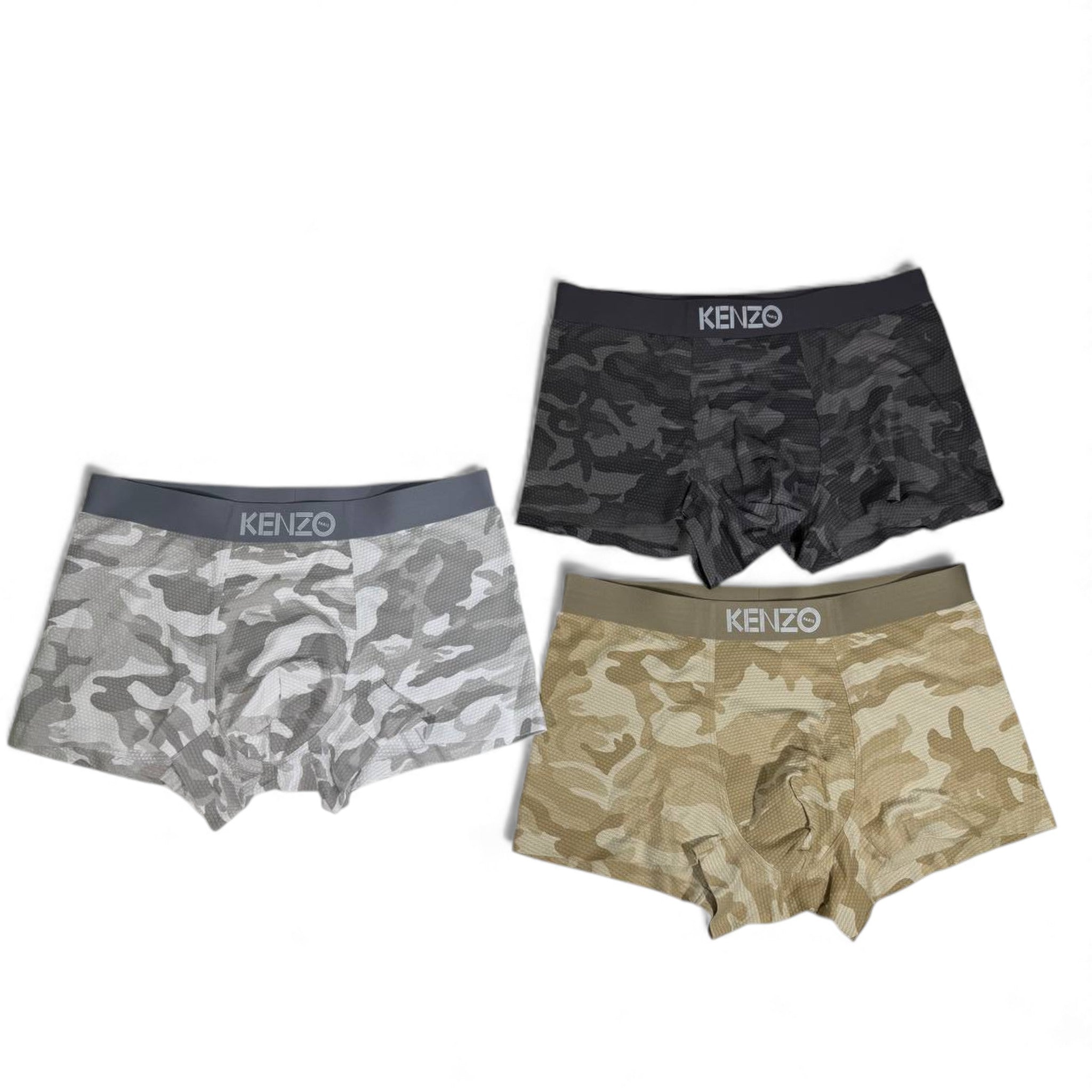 Kenzo Inspired Camo Men's Boxer Set – 3 Premium Pieces