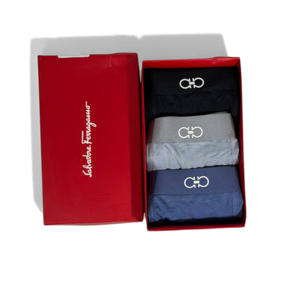 Ferragamo Inspired Premium Men's Boxer Set – 3 Classic Pieces
