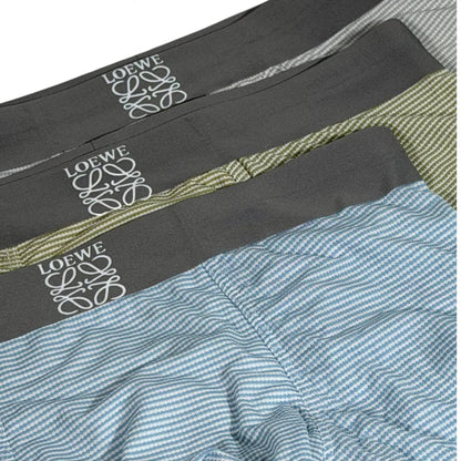 Loewe Inspired Premium Striped Men's Boxer Set – 3 Elegant Pieces