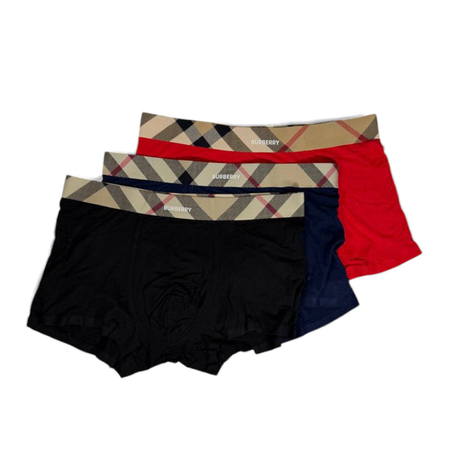 Burberry Inspired Check Waistband Men's Boxer Set