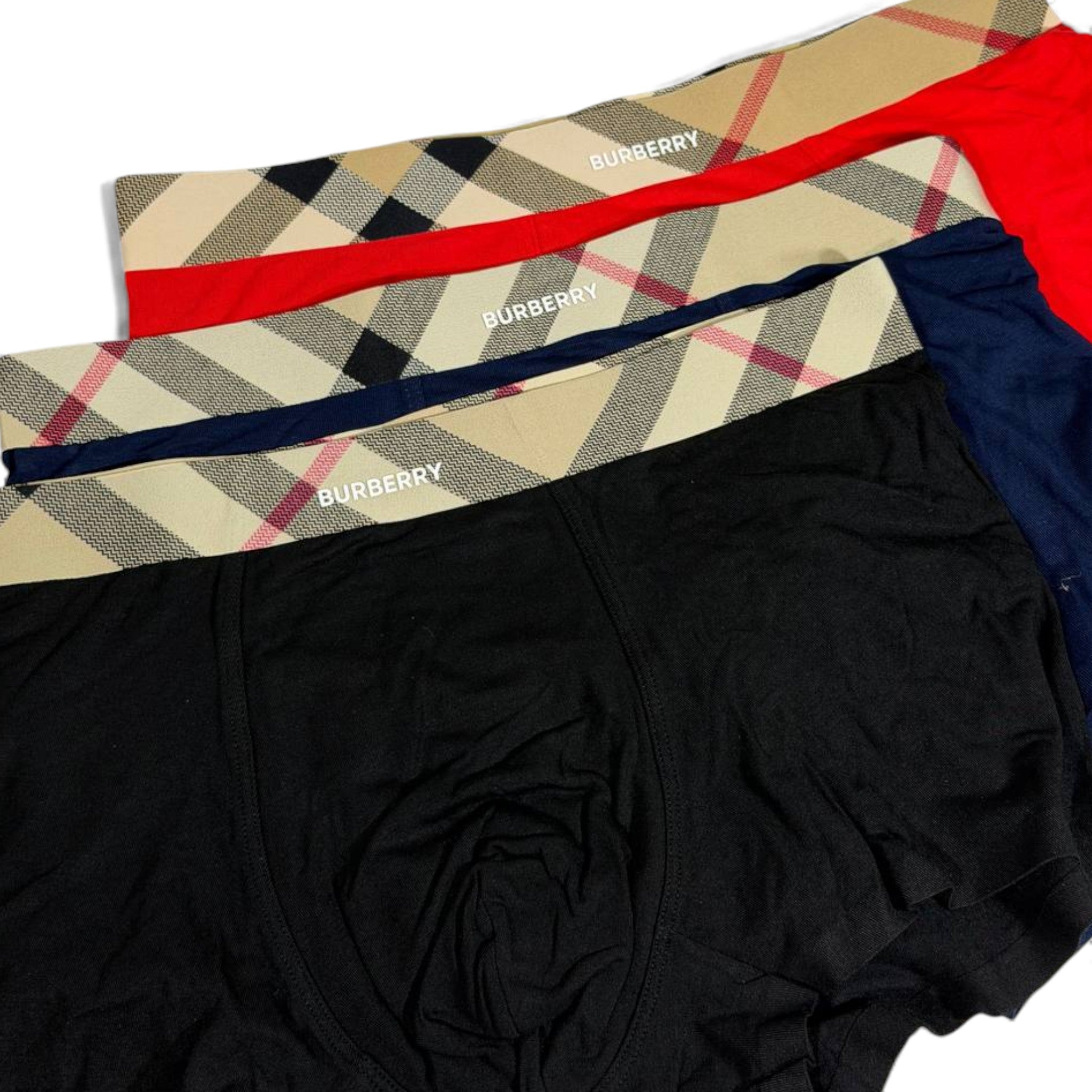 Burberry Inspired Check Waistband Men's Boxer Set – 3 Premium Pieces