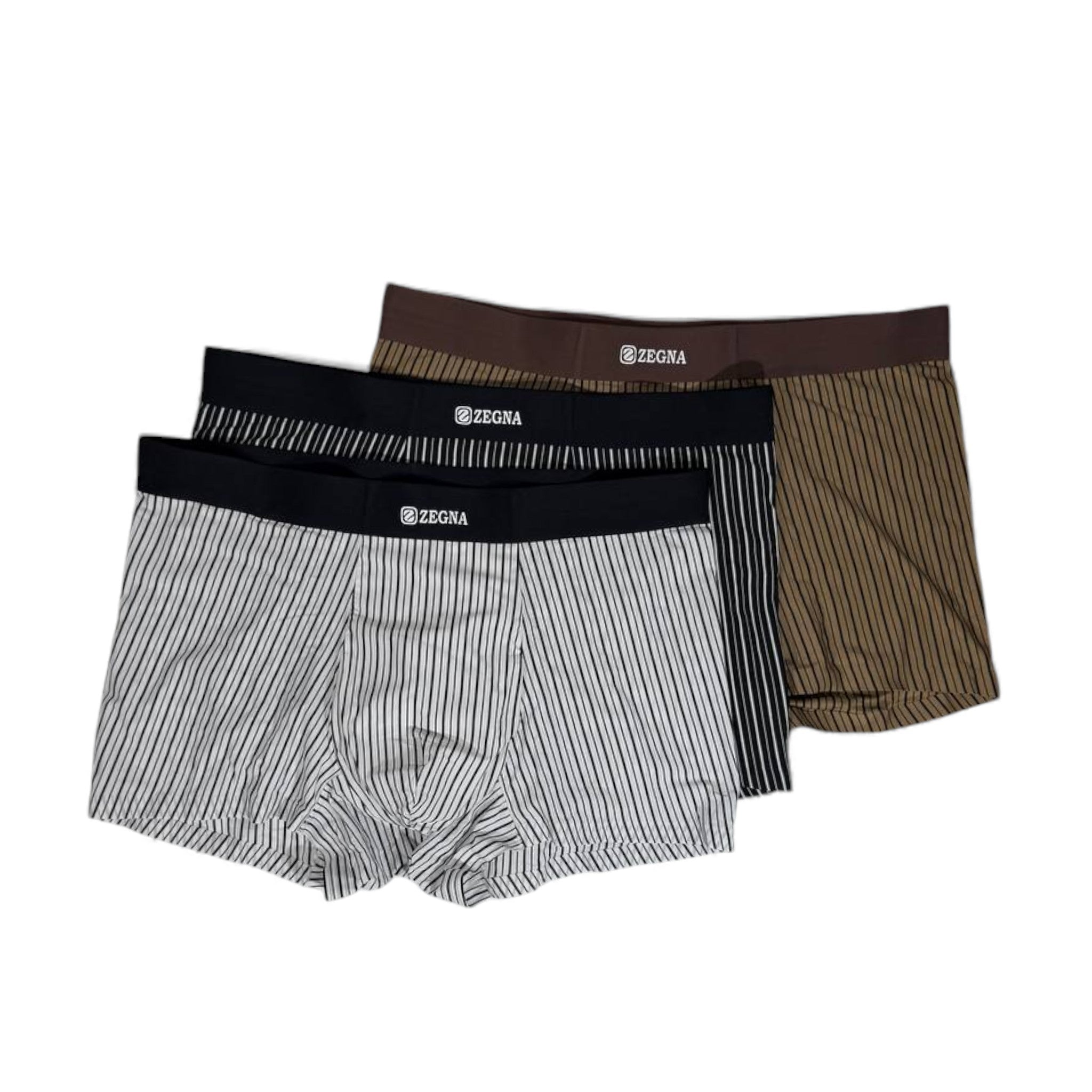 Zegna Inspired Premium Striped Men's Boxer Set – 3 Elegant Pieces
