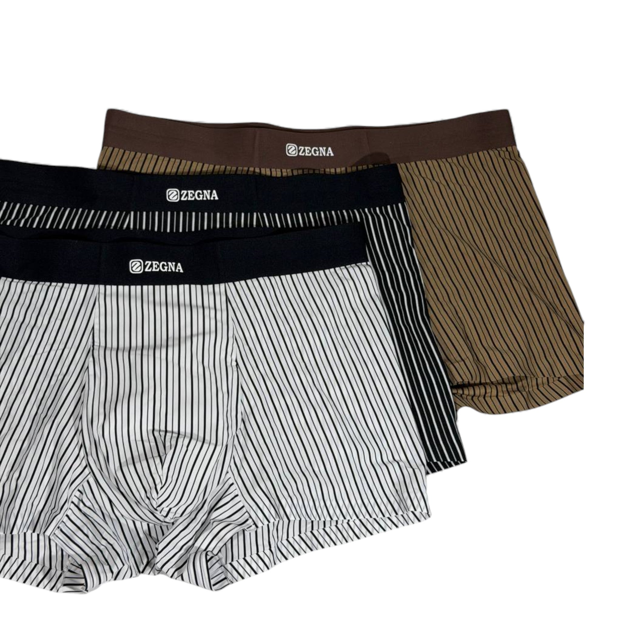 Zegna Inspired Premium Striped Men's Boxer Set – 3 Elegant Pieces