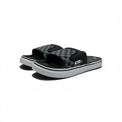 ⚫🩶 Vans Checkerboard Slides – Black & Grey Urban Edition